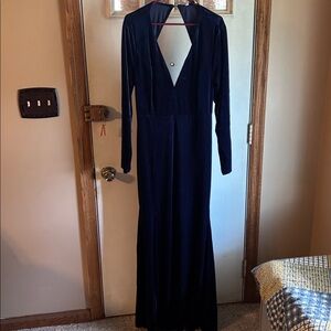 Chic Deep Blue Long Sleeve Dress